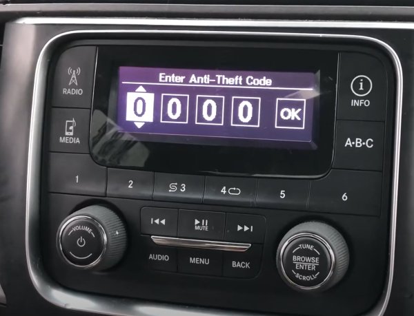 Enter anti-theft code in Chrysler Dodge Ram Truck VP2 car radio player